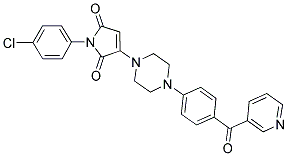 1-(4-CHLOROPHENYL)-3-{4-[4-(3-PYRIDINYLCARBONYL)PHENYL]-1-PIPERAZINYL}-1H-PYRROLE-2,5-DIONE Struktur