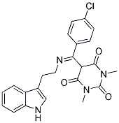 5-((4-CHLOROPHENYL){[2-(1H-INDOL-3-YL)ETHYL]IMINO}METHYL)-1,3-DIMETHYL-2,4,6(1H,3H,5H)-PYRIMIDINETRIONE Struktur