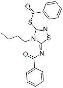 S-[(5E)-5-(BENZOYLIMINO)-4-BUTYL-4,5-DIHYDRO-1,2,4-THIADIAZOL-3-YL] BENZENECARBOTHIOATE Struktur