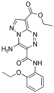 ETHYL 4-AMINO-3-{[(2-ETHOXYPHENYL)AMINO]CARBONYL}PYRAZOLO[5,1-C][1,2,4]TRIAZINE-8-CARBOXYLATE Struktur