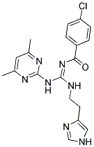 4-CHLORO-N-((1E)-[(4,6-DIMETHYLPYRIMIDIN-2-YL)AMINO]{[2-(1H-IMIDAZOL-4-YL)ETHYL]AMINO}METHYLENE)BENZAMIDE Struktur