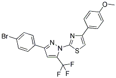 2-[3-(4-BROMOPHENYL)-5-(TRIFLUOROMETHYL)-1H-PYRAZOL-1-YL]-4-(4-METHOXYPHENYL)-1,3-THIAZOLE Struktur