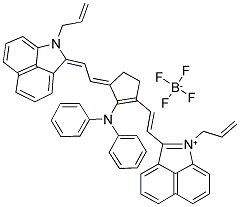 1-ALLYL-2-((E)-2-[3-((E)-2-[1-ALLYLBENZO[CD]INDOL-2(1H)-YLIDENE]ETHYLIDENE)-2-(DIPHENYLAMINO)-1-CYCLOPENTEN-1-YL]ETHENYL)BENZO[CD]INDOLIUM TETRAFLUOROBORATE Struktur