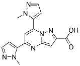 5,7-BIS-(2-METHYL-2 H-PYRAZOL-3-YL)-PYRAZOLO[1,5-A ]PYRIMIDINE-2-CARBOXYLIC ACID Struktur