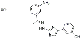 (1E)-1-(3-AMINOPHENYL)ETHANONE [4-(3-HYDROXYPHENYL)-1,3-THIAZOL-2-YL]HYDRAZONE HYDROBROMIDE Struktur