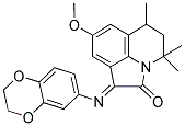 (E)-1-(2,3-DIHYDROBENZO[B][1,4]DIOXIN-6-YLIMINO)-8-METHOXY-4,4,6-TRIMETHYL-5,6-DIHYDRO-1H-PYRROLO[3,2,1-IJ]QUINOLIN-2(4H)-ONE Struktur