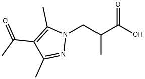 3-(4-ACETYL-3,5-DIMETHYL-PYRAZOL-1-YL)-2-METHYL-PROPIONIC ACID Struktur