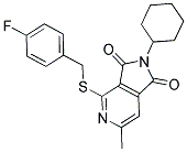 2-CYCLOHEXYL-4-[(4-FLUOROBENZYL)THIO]-6-METHYL-1H-PYRROLO[3,4-C]PYRIDINE-1,3(2H)-DIONE Struktur