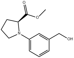 1-(3-HYDROXYMETHYL-PHENYL)-PYRROLIDINE-2-CARBOXYLIC ACID METHYL ESTER Struktur