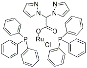 BIS(TRIPHENYLPHOSPHINO)[BIS(PYRAZOL-1-YL)ACETATO]CHLORORUTHENIUM(II) Struktur