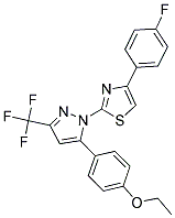 2-[5-(4-ETHOXYPHENYL)-3-(TRIFLUOROMETHYL)-1H-PYRAZOL-1-YL]-4-(4-FLUOROPHENYL)-1,3-THIAZOLE Struktur