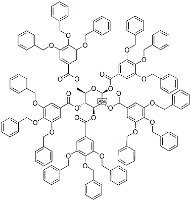 1,2,3,4,6-PENTA-O-(3,4,5-TRI-O-BENZYLGALLOYL)-BETA-D-GLUCOPYRANOSE Struktur