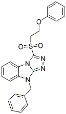 9-BENZYL-3-(2-PHENOXY-ETHANESULFONYL)-9H-BENZO[4,5]IMIDAZO[2,1-C][1,2,4]TRIAZOLE Struktur