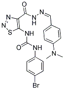 N-(4-BROMOPHENYL)-N'-[4-({(2Z)-2-[4-(DIMETHYLAMINO)BENZYLIDENE]HYDRAZINO}CARBONYL)-1,2,3-THIADIAZOL-5-YL]UREA Struktur