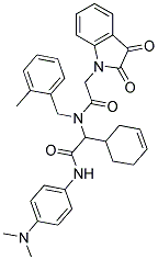 2-(CYCLOHEX-3-ENYL)-N-(4-(DIMETHYLAMINO)PHENYL)-2-(2-(2,3-DIOXOINDOLIN-1-YL)-N-(2-METHYLBENZYL)ACETAMIDO)ACETAMIDE Struktur