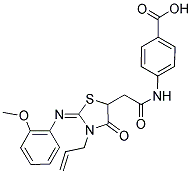 4-[(2-{3-ALLYL-2-[(2-METHOXYPHENYL)IMINO]-4-OXO-1,3-THIAZOLIDIN-5-YL}ACETYL)AMINO]BENZOIC ACID Struktur