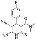 6-AMINO-5-CYANO-4-(4-FLUOROPHENYL)-N,N-DIMETHYL-2-THIOXO-1,2,3,4-TETRAHYDROPYRIDINE-3-CARBOXAMIDE Struktur