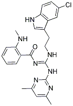 N-[2-(5-CHLORO-1H-INDOL-3-YL)ETHYL]-N'-(4,6-DIMETHYL-2-PYRIMIDINYL)-N'-(2-METHYLAMINOBENZOYL)GUANIDINE Struktur