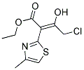 ETHYL (2E)-4-CHLORO-3-HYDROXY-2-(4-METHYL-1,3-THIAZOL-2-YL)BUT-2-ENOATE Struktur