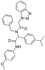 2-(2-(1H-BENZO[D][1,2,3]TRIAZOL-1-YL)-N-BENZYLACETAMIDO)-2-(4-ISOPROPYLPHENYL)-N-(4-METHOXYPHENYL)ACETAMIDE Struktur