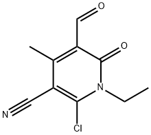 2-CHLORO-1-ETHYL-5-FORMYL-4-METHYL-6-OXO-1,6-DIHYDROPYRIDINE-3-CARBONITRILE Struktur