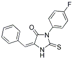 5-BENZYLIDENE-3-(4-FLUORO-PHENYL)-2-THIOXO-IMIDAZOLIDIN-4-ONE Struktur