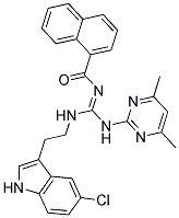 N-[2-(5-CHLORO-1H-INDOL-3-YL)ETHYL]-N'-(4,6-DIMETHYL-2-PYRIMIDINYL)-N'-(1-NAPHTHOYL)GUANIDINE Struktur