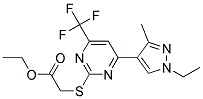 [4-(1-ETHYL-3-METHYL-1 H-PYRAZOL-4-YL)-6-TRIFLUOROMETHYL-PYRIMIDIN-2-YLSULFANYL]-ACETIC ACID ETHYL ESTER Struktur