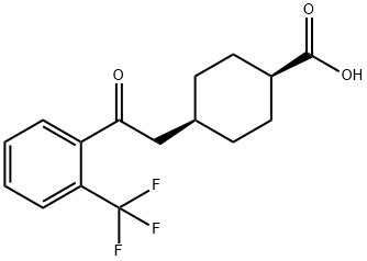 CIS-4-[2-OXO-2-(2-TRIFLUOROMETHYLPHENYL)ETHYL]CYCLOHEXANE-1-CARBOXYLIC ACID Struktur