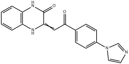 3-[2-(4-IMIDAZOL-1-YL-PHENYL)-2-OXO-ETH-(Z)-YLIDENE]-3,4-DIHYDRO-1H-QUINOXALIN-2-ONE Struktur