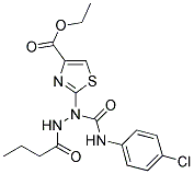 ETHYL 2-(2-BUTYRYL-1-{[(4-CHLOROPHENYL)AMINO]CARBONYL}HYDRAZINO)-1,3-THIAZOLE-4-CARBOXYLATE Struktur