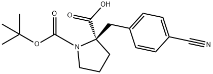 BOC-(R)-ALPHA-(4-CYANO-BENZYL)-PROLINE Struktur