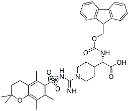 (S)-N-ALPHA-(9-FLUORENYLMETHYLOXYCARBONYL)-N'-(2,2,5,7,8-PENTAMETHYLCHROMAN-6-SULFONYL-AMIDINO)-4-PIPERIDYLALANINE Struktur