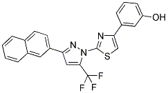 3-{2-[3-(2-NAPHTHYL)-5-(TRIFLUOROMETHYL)-1H-PYRAZOL-1-YL]-1,3-THIAZOL-4-YL}PHENOL Struktur