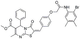 (E)-METHYL 2-(4-(2-(2-BROMO-4,5-DIMETHYLPHENYLAMINO)-2-OXOETHOXY)BENZYLIDENE)-7-METHYL-3-OXO-5-PHENYL-3,5-DIHYDRO-2H-THIAZOLO[3,2-A]PYRIMIDINE-6-CARBOXYLATE Struktur