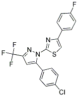 2-[5-(4-CHLOROPHENYL)-3-(TRIFLUOROMETHYL)-1H-PYRAZOL-1-YL]-4-(4-FLUOROPHENYL)-1,3-THIAZOLE Struktur