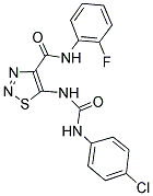 5-({[(4-CHLOROPHENYL)AMINO]CARBONYL}AMINO)-N-(2-FLUOROPHENYL)-1,2,3-THIADIAZOLE-4-CARBOXAMIDE Struktur