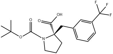 BOC-(R)-ALPHA-(3-TRIFLUOROMETHYL-BENZYL)-PROLINE Struktur