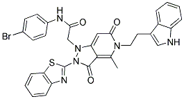 2-(5-(2-(1H-INDOL-3-YL)ETHYL)-2-(BENZO[D]THIAZOL-2-YL)-4-METHYL-3,6-DIOXO-2,3,5,6-TETRAHYDROPYRAZOLO[4,3-C]PYRIDIN-1-YL)-N-(4-BROMOPHENYL)ACETAMIDE Struktur