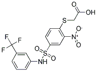 [[2-NITRO-4-([[3-(TRIFLUOROMETHYL)PHENYL]AMINO]SULFONYL)PHENYL]THIO]ACETIC ACID Struktur