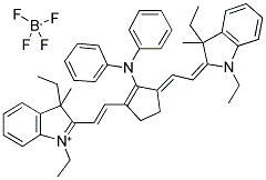 2-((E)-2-[3-[(E)-2-(1,3-DIETHYL-3-METHYL-1,3-DIHYDRO-2H-INDOL-2-YLIDENE)ETHYLIDENE]-2-(DIPHENYLAMINO)-1-CYCLOPENTEN-1-YL]ETHENYL)-1,3-DIETHYL-3-METHYL-3H-INDOLIUM TETRAFLUOROBORATE Struktur