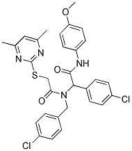 N-(4-CHLOROBENZYL)-N-(1-(4-CHLOROPHENYL)-2-(4-METHOXYPHENYLAMINO)-2-OXOETHYL)-2-(4,6-DIMETHYLPYRIMIDIN-2-YLTHIO)ACETAMIDE Struktur