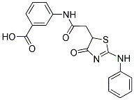 3-[[(2-ANILINO-4-OXO-4,5-DIHYDRO-1,3-THIAZOL-5-YL)ACETYL]AMINO]BENZOIC ACID Struktur