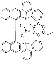 CHLORO[(R)-(+)-2,2'-BIS(DIPHENYLPHOSPHINO)-1,1'BINAPHTYL](P-CYMENE)RUTHENIUM(II) CHLORIDE Struktur