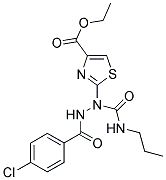 ETHYL 2-{2-(4-CHLOROBENZOYL)-1-[(PROPYLAMINO)CARBONYL]HYDRAZINO}-1,3-THIAZOLE-4-CARBOXYLATE Struktur