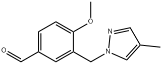 4-METHOXY-3-[(4-METHYL-1H-PYRAZOL-1-YL)METHYL]BENZALDEHYDE Struktur