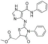 METHYL 2-(2-{[5-(ANILINOCARBONYL)-1H-IMIDAZOL-4-YL]IMINO}-4-OXO-3-PHENYL-1,3-THIAZOLIDIN-5-YL)ACETATE Struktur