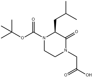 (3S)-4-BOC-1-CARBOXYMETHYL-3-ISOBUTYL-PIPERAZIN-2-ONE Struktur