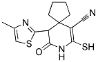 7-MERCAPTO-10-(4-METHYL-1,3-THIAZOL-2-YL)-9-OXO-8-AZASPIRO[4.5]DEC-6-ENE-6-CARBONITRILE Struktur