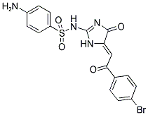 4-AMINO-N-{(5Z)-5-[2-(4-BROMOPHENYL)-2-OXOETHYLIDENE]-4-OXO-4,5-DIHYDRO-1H-IMIDAZOL-2-YL}BENZENESULFONAMIDE Struktur